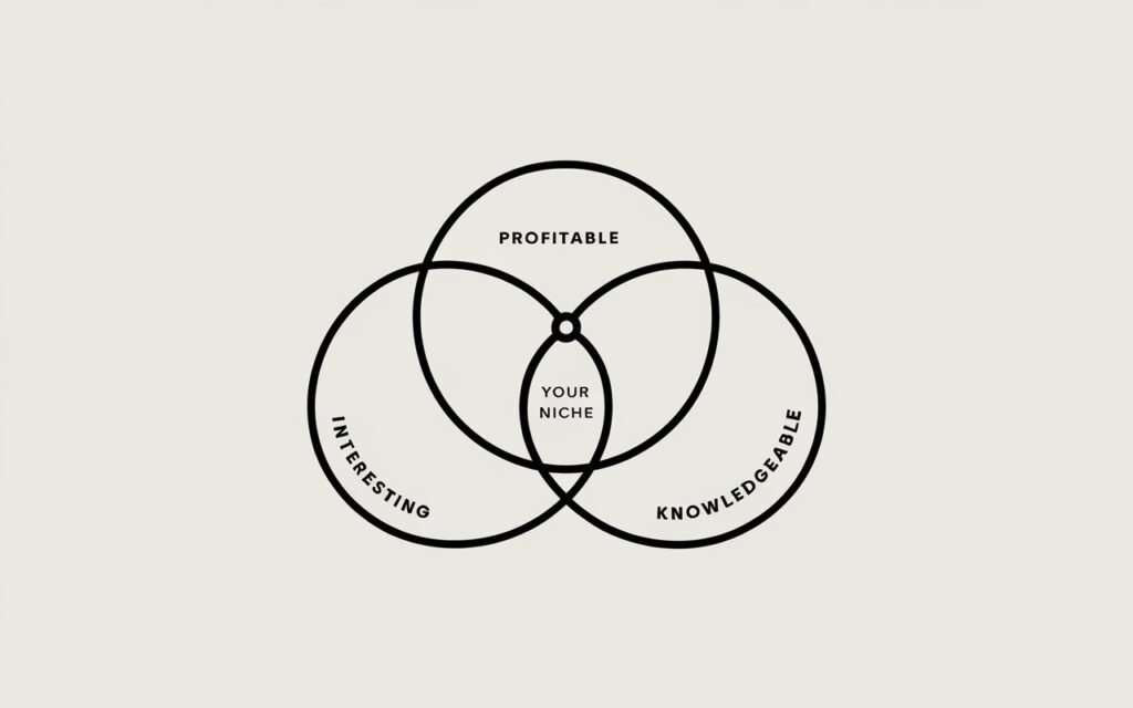 A framework for choosing a niche when learning how to start a blog.