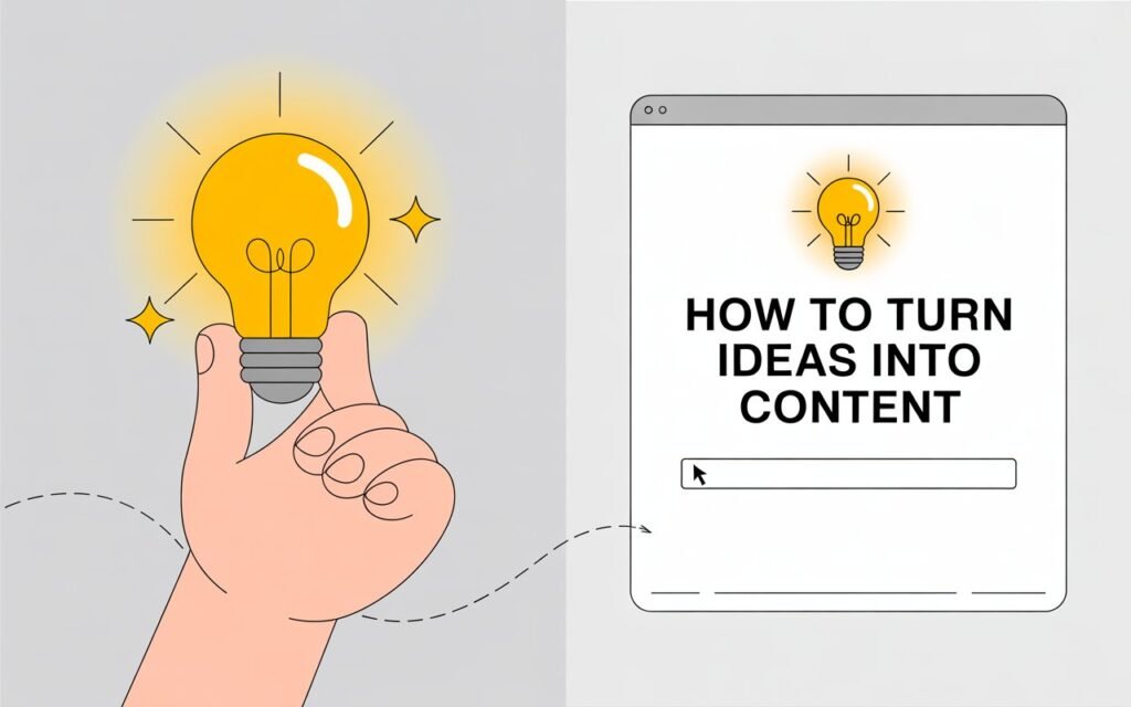 The process of turning one of the selected blog ideas into the first digital asset by writing a headline.