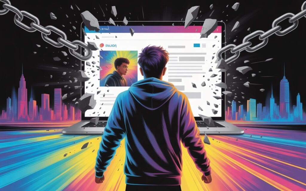 A young entrepreneur breaking free from the system by understanding what blogging is.