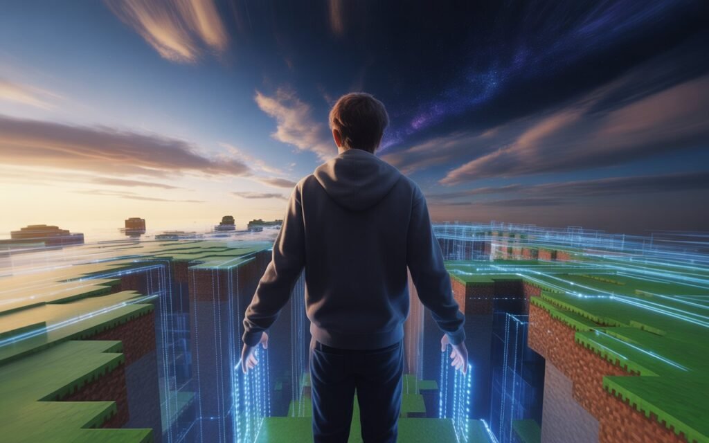  young empire-builder creating his own world with a Hostinger Minecraft Server.