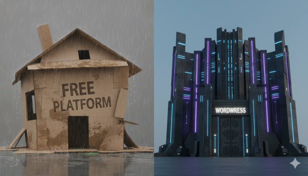 Comparison between free platforms and owning the best blog on WordPress.