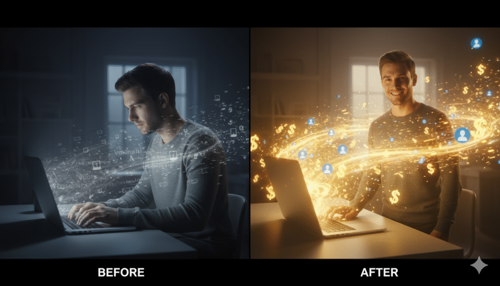 The transformation from writing for no one to attracting traffic and income with the right seo tools for bloggers.